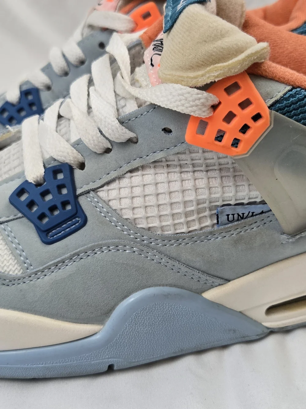 Union LA x Air Jordan 4 Mens Shoes Retro Blue Gray Orange DC9533-802 Size 10